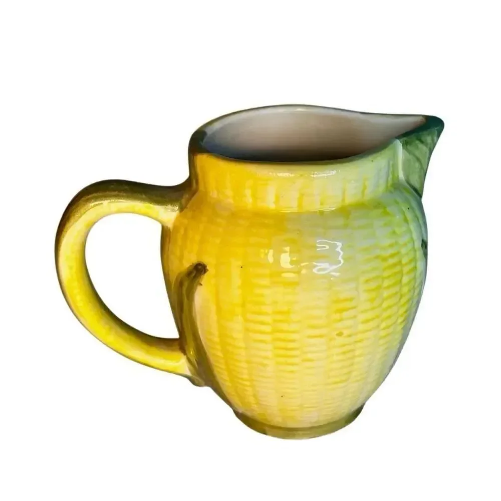VTG Mid Century Low Fire Glaze Corn Creamer Hand Painted 1945 Cash Family TN